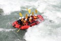 White water rafting on the rapids of river Royalty Free Stock Photo