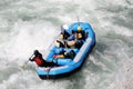 White water rafting on the rapids of river Yosino Royalty Free Stock Photo