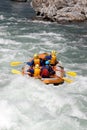 White water rafting on the rapids of river Yosino Royalty Free Stock Photo