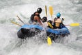 White water rafting on the rapids of river Yosino Royalty Free Stock Photo