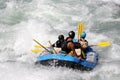 White water rafting on the rapids of river Yosino Royalty Free Stock Photo