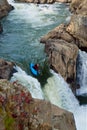 White Water Rapids Kayaker at Great Falls Virginia Royalty Free Stock Photo