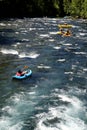 White water river rafting float tube Royalty Free Stock Photo