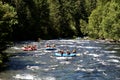 White water river rafting group Royalty Free Stock Photo