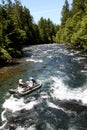 White water river rafting pontoon Royalty Free Stock Photo