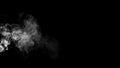 White water vapour on a black background Royalty Free Stock Photo