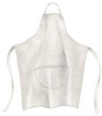 White watercolor chef& x27;s apron for cooking. Housewife& x27;s apron for the kitchen on a white background.