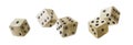 White watercolor dices. Gambling devices. Game of chance concept