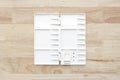 White watercolor palette. Empty watercolor tray isolated on wood background Royalty Free Stock Photo