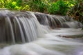 White waterfalls flowing continuously