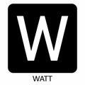 Watt W symbol illustration