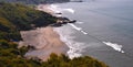 White waves captured from the sky in Goa