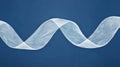 A white, wavy line against a blue background. Royalty Free Stock Photo