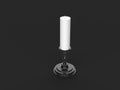 White wax candle on a black candle holder - top view Royalty Free Stock Photo