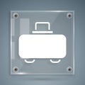 White Weapon case for storing and transporting weapons icon isolated on grey background. Square glass panels. Vector Royalty Free Stock Photo