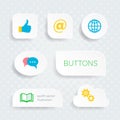 White web buttons with multimedia icons Royalty Free Stock Photo