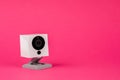 White webcam on red background, object, Internet, technology concept Royalty Free Stock Photo