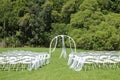 Wedding ceremony on green lawn in the garden Royalty Free Stock Photo