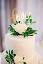 White Wedding Cake With Love Word Royalty Free Stock Photo