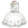 White wedding or ceremonial dress with gemstones