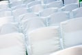 White wedding chairs for the ceremony Royalty Free Stock Photo