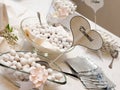 White wedding confetti buffet Royalty Free Stock Photo