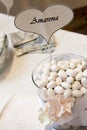 White wedding confetti Royalty Free Stock Photo
