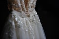 White wedding dress close view from the back Royalty Free Stock Photo
