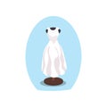 White wedding dress on a mannequin vector illustration in a flat cartoon style Royalty Free Stock Photo