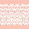White wedding lace on a peach background
