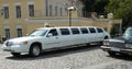 White wedding limousine Royalty Free Stock Photo