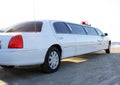 White wedding limousine Royalty Free Stock Photo