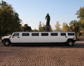 white Wedding limousine Royalty Free Stock Photo