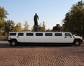 white Wedding limousine Royalty Free Stock Photo