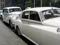 White wedding retro cars Royalty Free Stock Photo