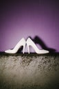 White wedding shoes Royalty Free Stock Photo
