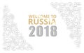 White welcome to Russia 2018 background.