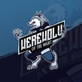 White Werewolf E-Sport Mascot Logo Illustration Design