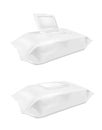 White wet wipes package with flap