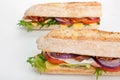 White Wheat Baguette Sandwich Royalty Free Stock Photo