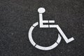 White wheelchair sign on road Royalty Free Stock Photo