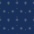 White wheels on blue with lime dots background vector seamless pattern