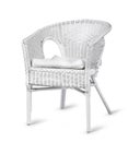 White wicker chair isolated