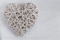 White wicker heart