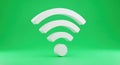 white wifi symbol on a vibrant green background Royalty Free Stock Photo