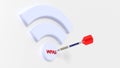 White Wifi symbol with WPA2 on the dot on white background hit b