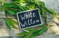 White willow supplements and extract. Selective focus. Royalty Free Stock Photo