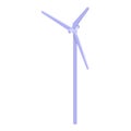 White wind turbine icon, isometric style