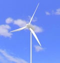 White wind turbine or wind mill