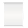 White window blinds horizontal roll curtains shadow for sunlight protection realistic vector Royalty Free Stock Photo